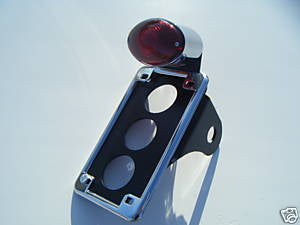 Cat Eye Side Mount Vertical License Plate Bracket & light